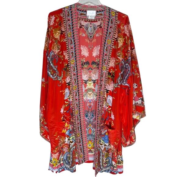 Camilla Silk Kimono Paisley in patches OS - Picture 2 of 10